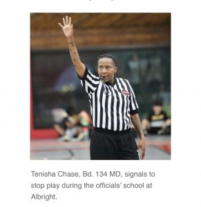 Tenisha with the call